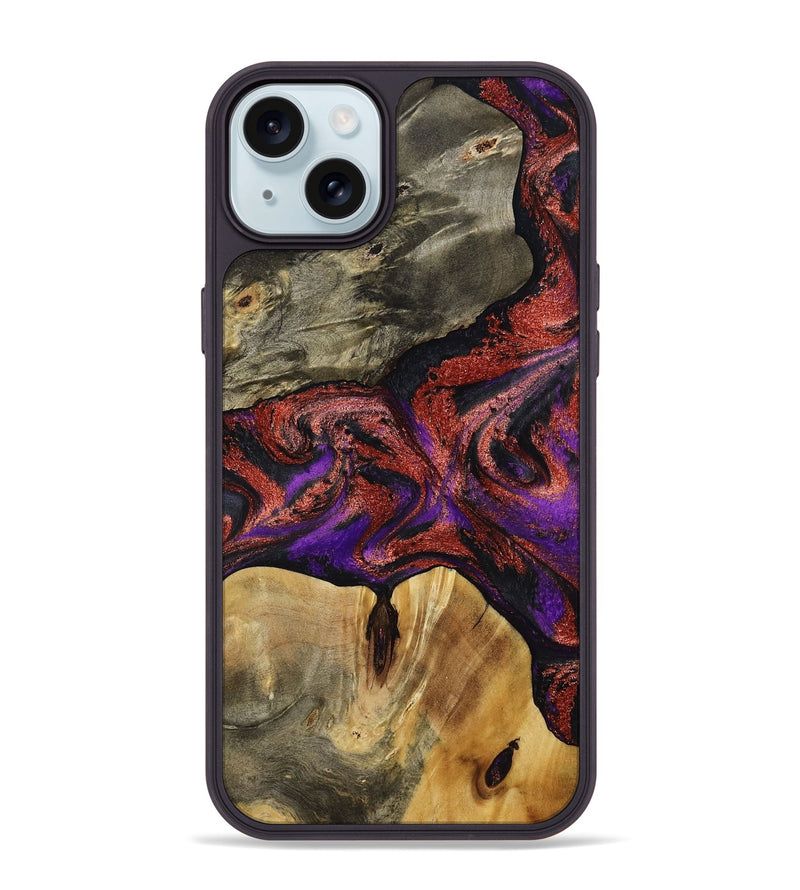 iPhone 15 Plus Wood Phone Case - Johanna (Purple, 792833)