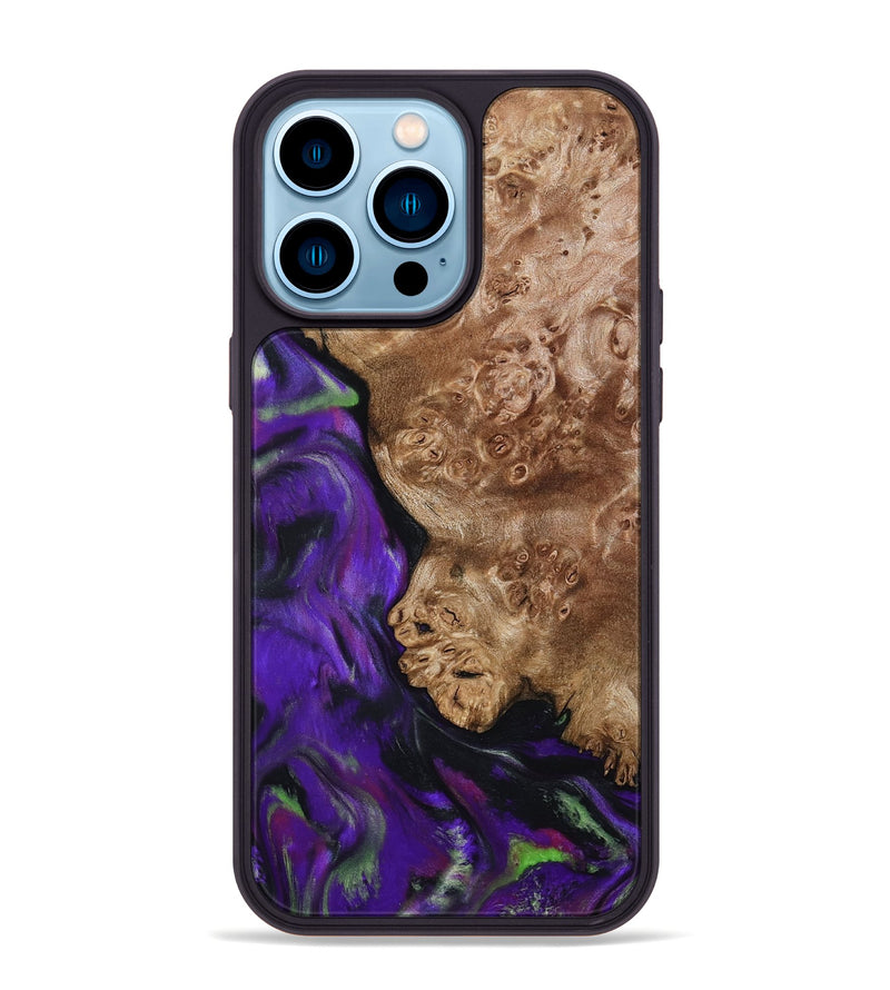 iPhone 14 Pro Max Wood Phone Case - Jacalyn (Purple, 792838)