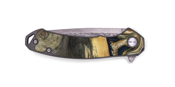 EDC Wood Pocket Knife - Zain (Teal & Gold, 792844)