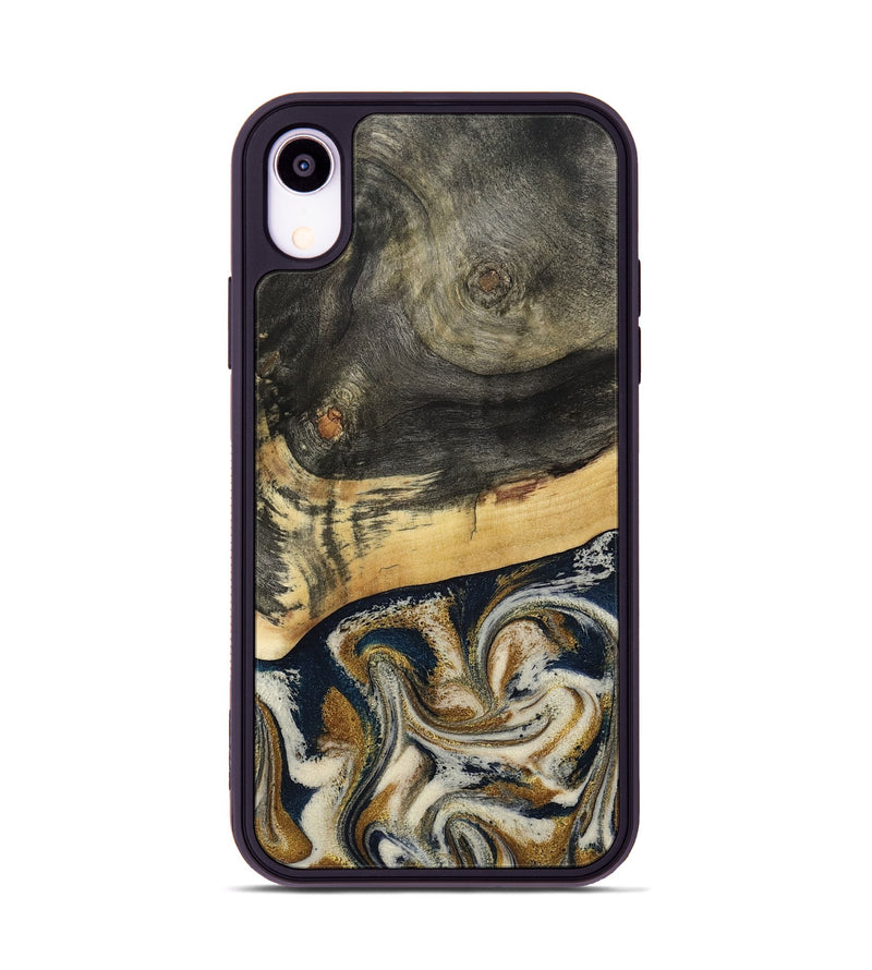 iPhone Xr Wood Phone Case - Zain (Teal & Gold, 792844)