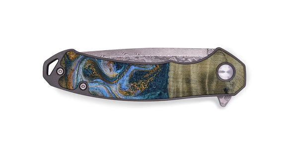 EDC Wood Pocket Knife - Lottie (Teal & Gold, 792850)