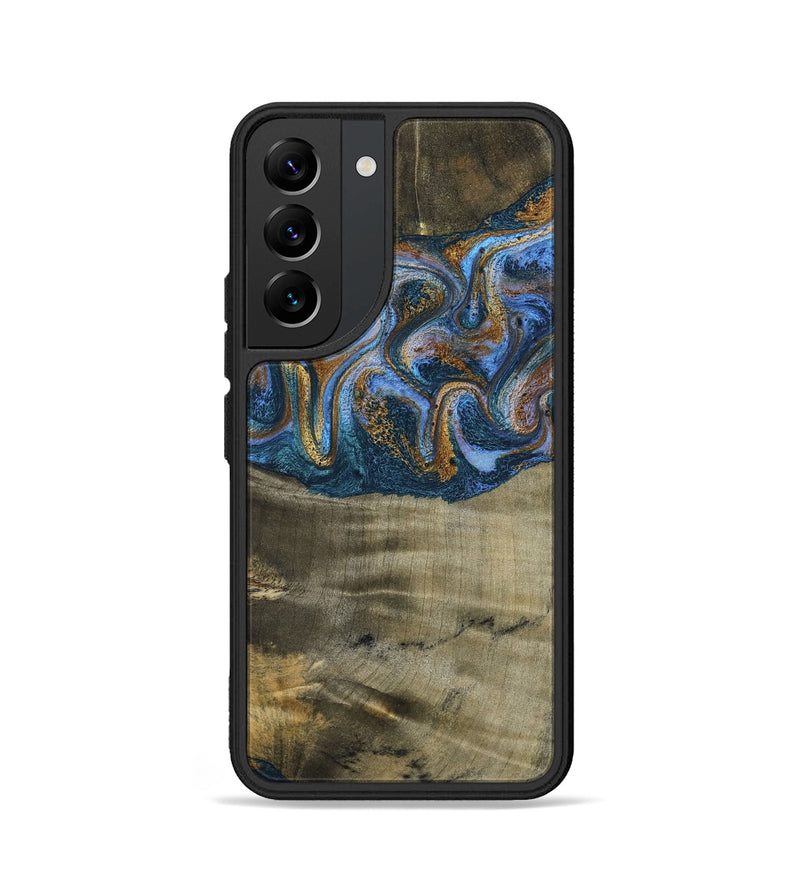 Galaxy S22 Wood Phone Case - Lottie (Teal & Gold, 792850)