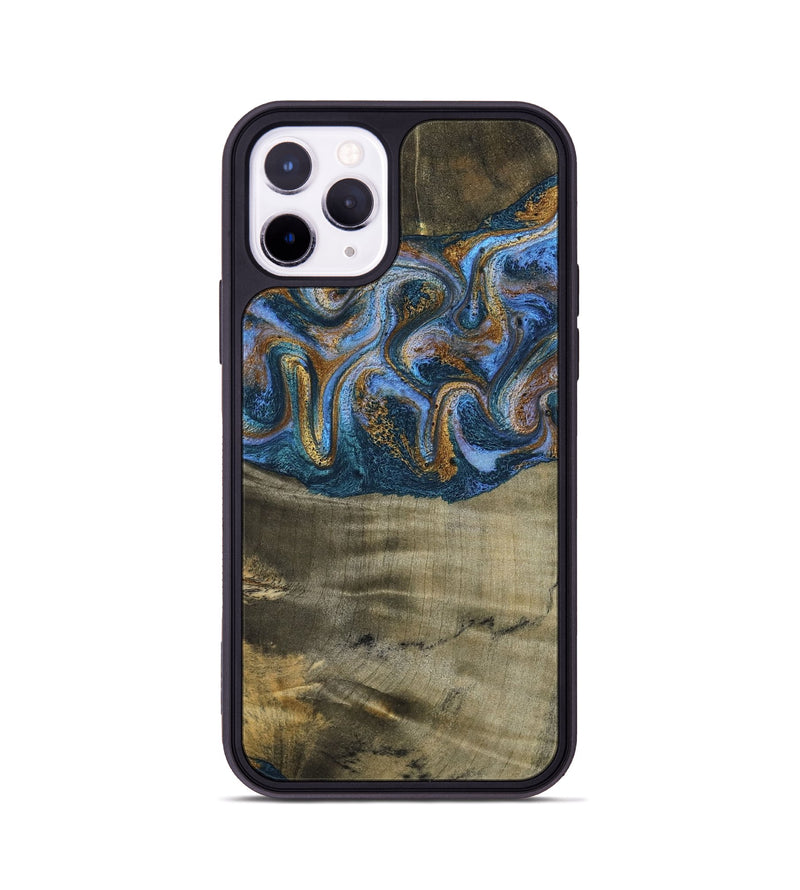 iPhone 11 Pro Wood Phone Case - Lottie (Teal & Gold, 792850)