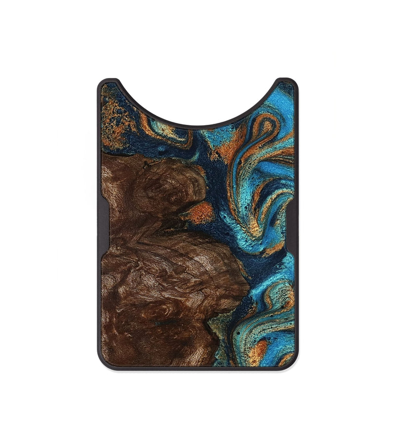 Alloy Wood Wallet - Ciji (Teal & Gold, 792858)