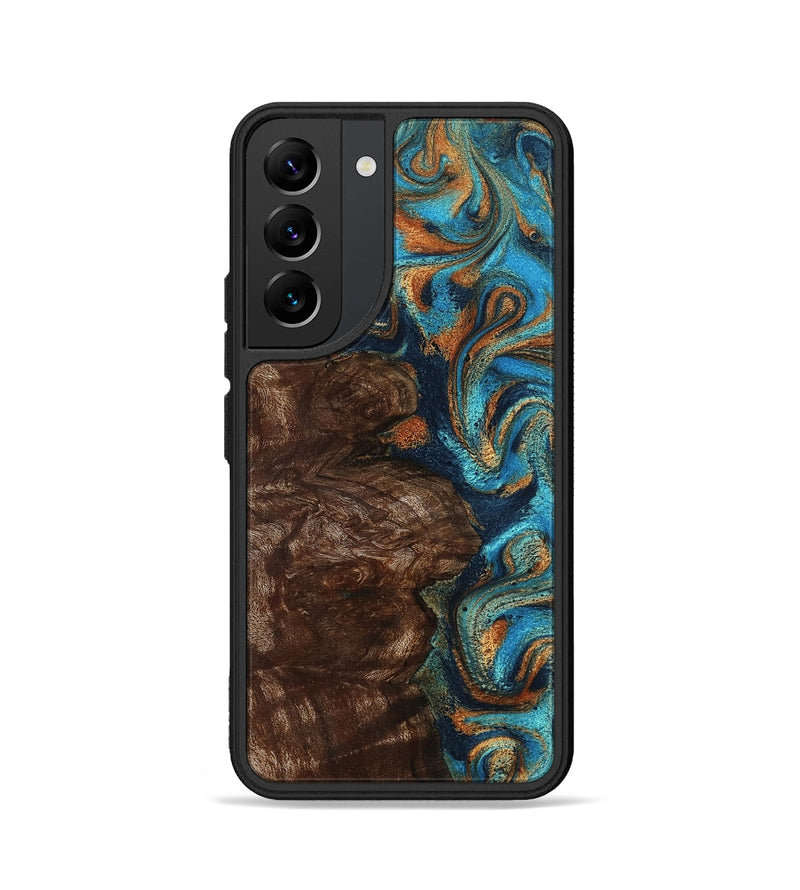 Galaxy S22 Wood Phone Case - Ciji (Teal & Gold, 792858)