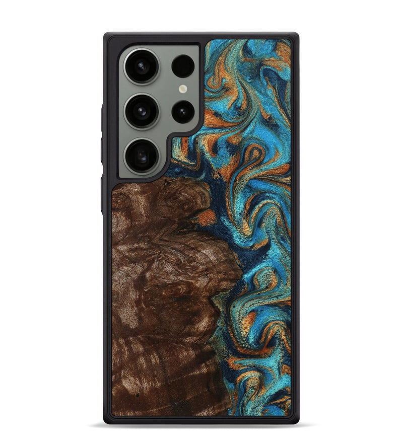 Galaxy S24 Ultra Wood Phone Case - Ciji (Teal & Gold, 792858)