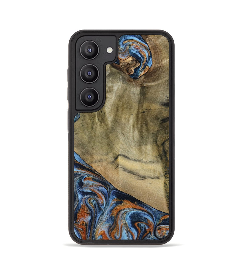Galaxy S23 Wood Phone Case - Bud (Teal & Gold, 792948)