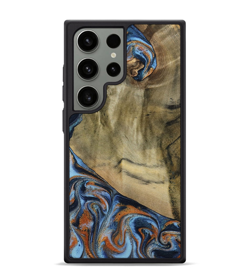 Galaxy S24 Ultra Wood Phone Case - Bud (Teal & Gold, 792948)