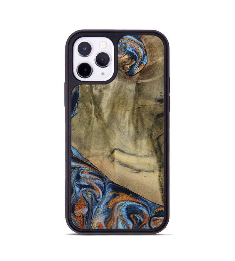 iPhone 11 Pro Wood Phone Case - Bud (Teal & Gold, 792948)