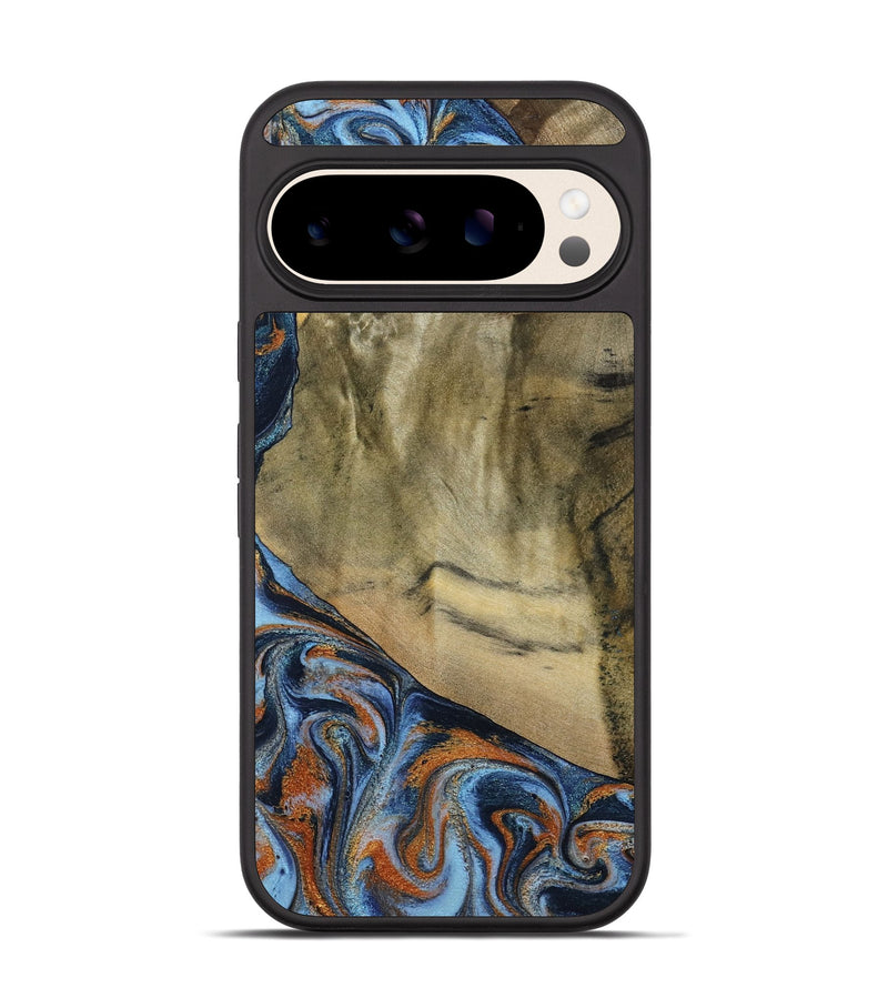 Pixel 10 Wood Phone Case - Bud (Teal & Gold, 792948)
