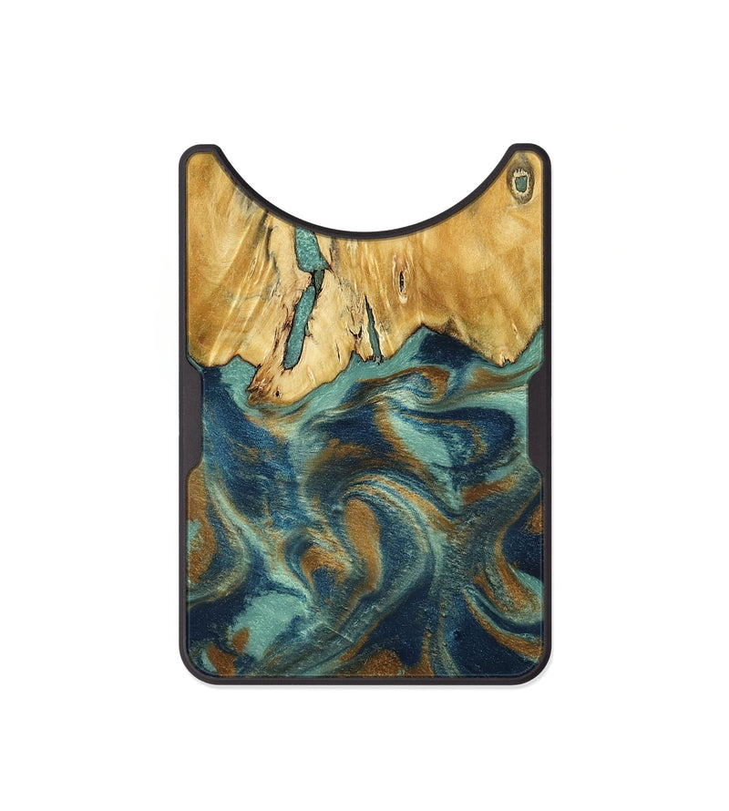 Alloy Wood Wallet - Livia (Teal & Gold, 792949)