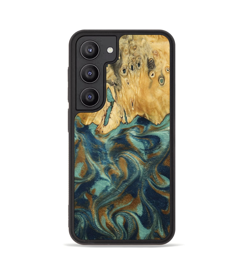 Galaxy S23 Wood Phone Case - Livia (Teal & Gold, 792949)
