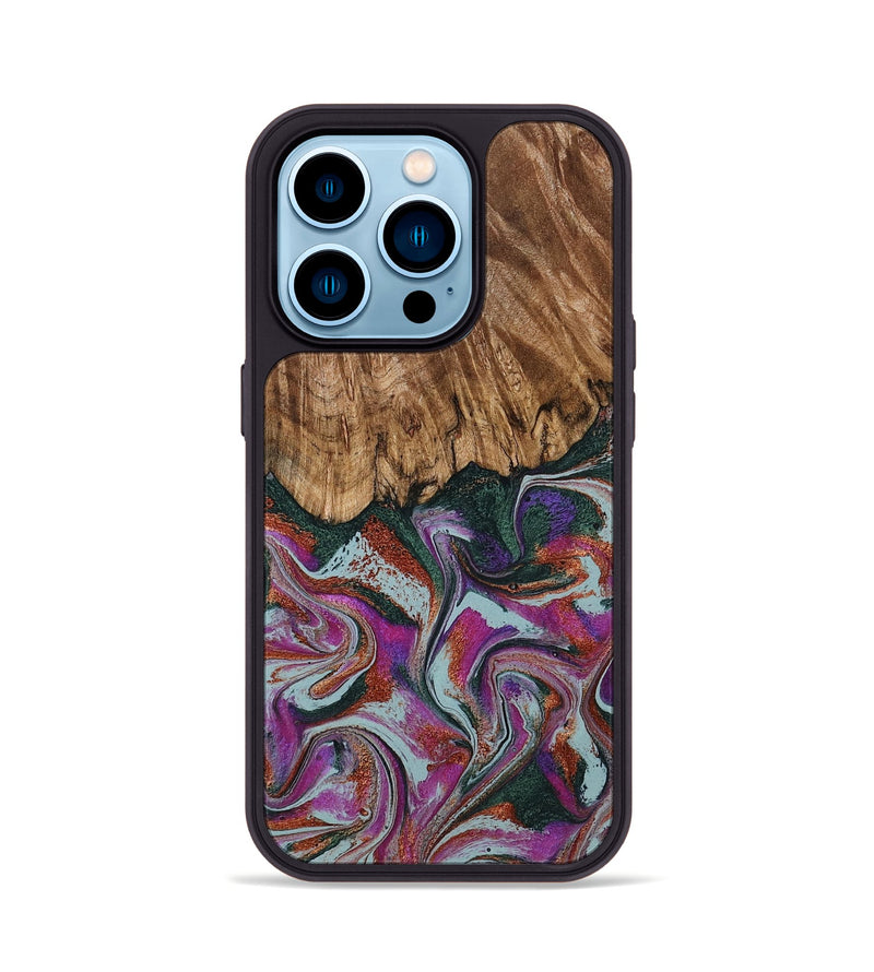 iPhone 14 Pro Wood Phone Case - Bentley (Green, 792966)