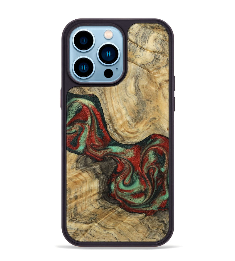 iPhone 14 Pro Max Wood Phone Case - Brandee (Green, 792969)