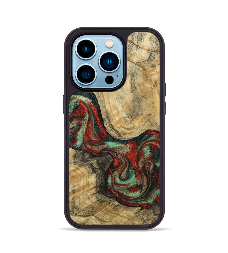 iPhone 14 Pro Wood Phone Case - Brandee (Green, 792969)