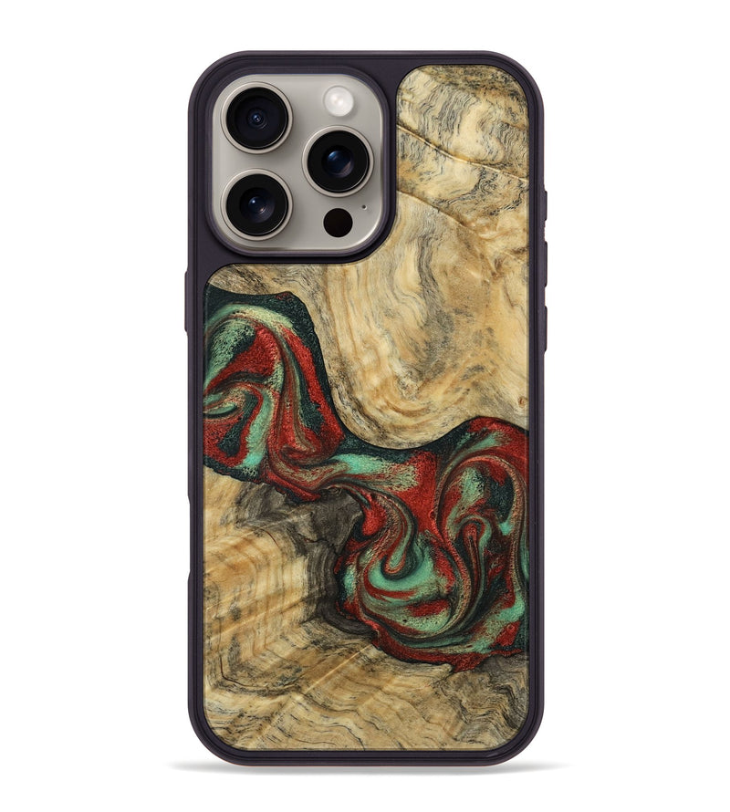 iPhone 16 Pro Max Wood Phone Case - Brandee (Green, 792969)