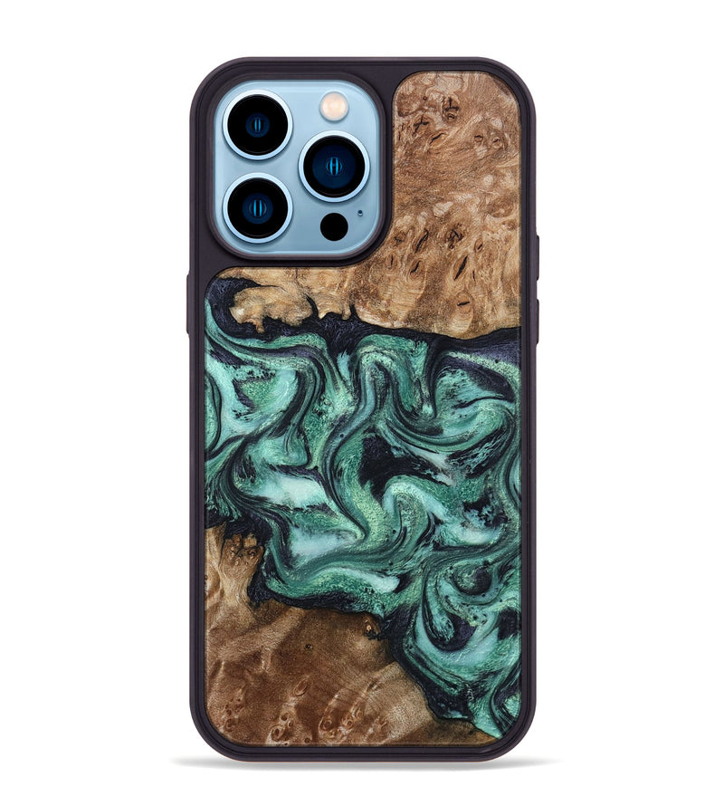 iPhone 14 Pro Max Wood Phone Case - Sharla (Green, 792970)
