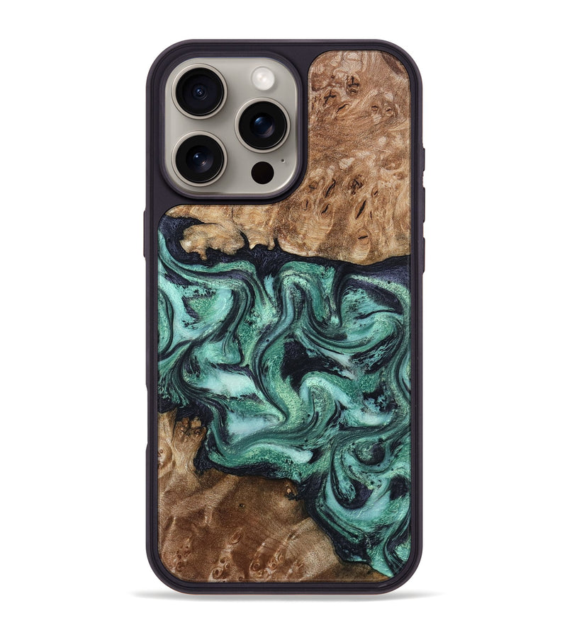 iPhone 16 Pro Max Wood Phone Case - Sharla (Green, 792970)