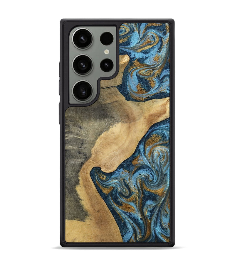 Galaxy S24 Ultra Wood Phone Case - Mack (Teal & Gold, 793032)