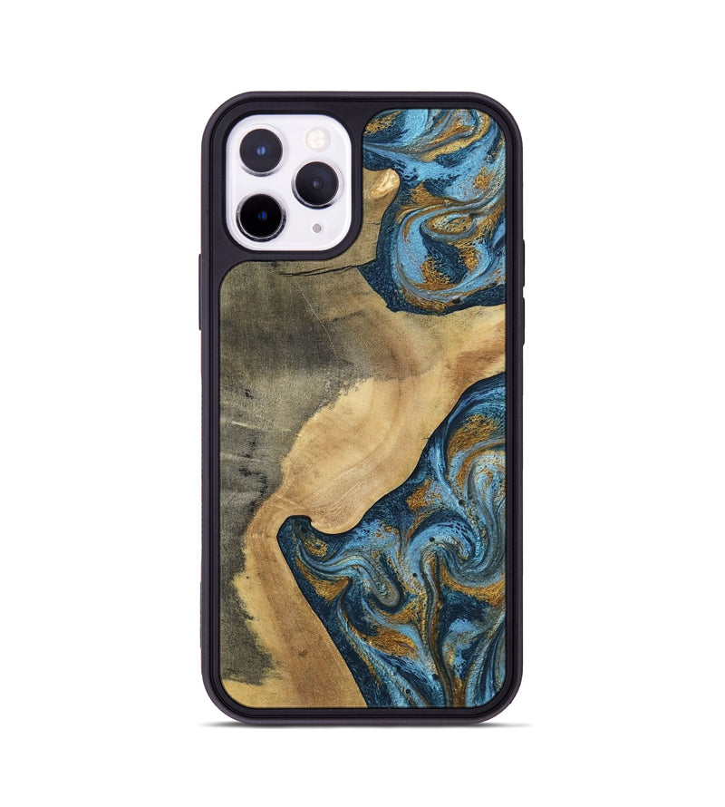 iPhone 11 Pro Wood Phone Case - Mack (Teal & Gold, 793032)