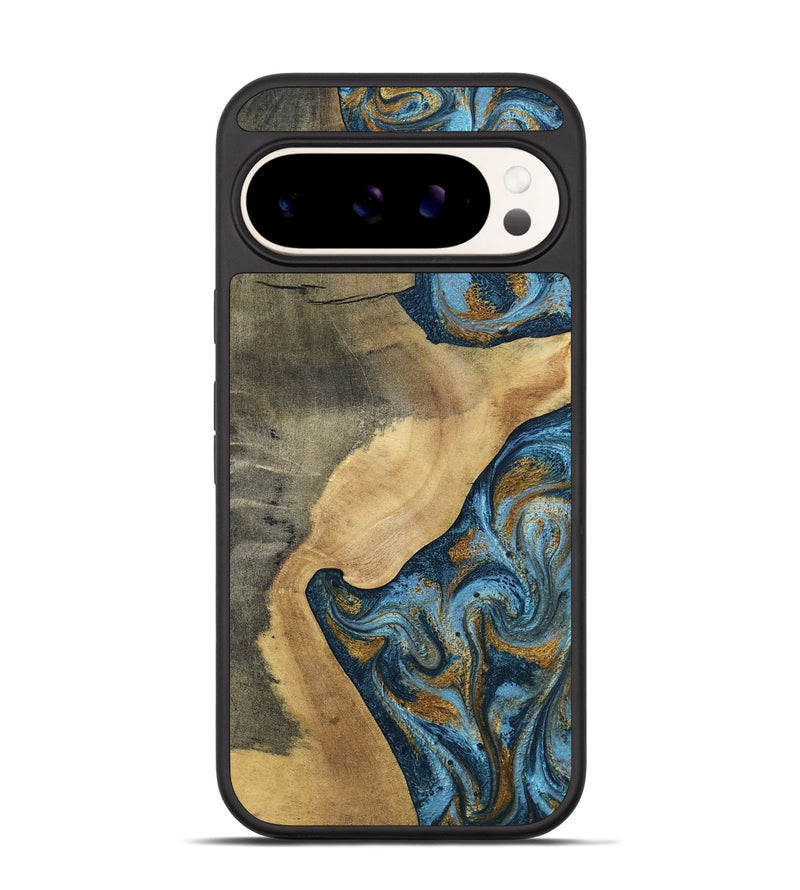 Pixel 9 Pro Wood Phone Case - Mack (Teal & Gold, 793032)