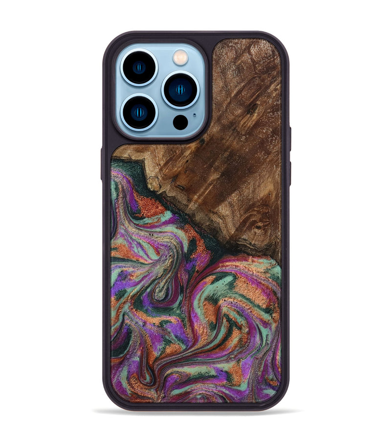 iPhone 14 Pro Max Wood Phone Case - Amiah (Green, 793049)