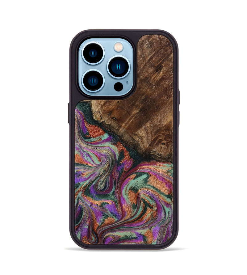 iPhone 14 Pro Wood Phone Case - Amiah (Green, 793049)