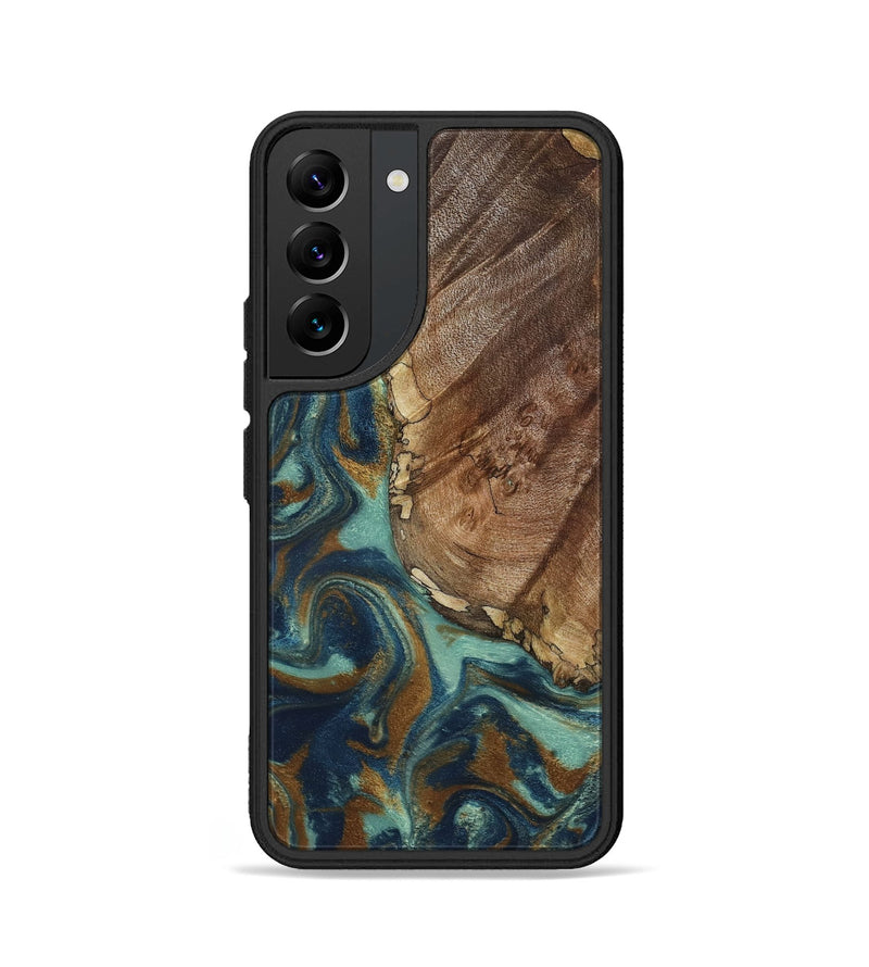Galaxy S22 Wood Phone Case - Ike (Teal & Gold, 793065)