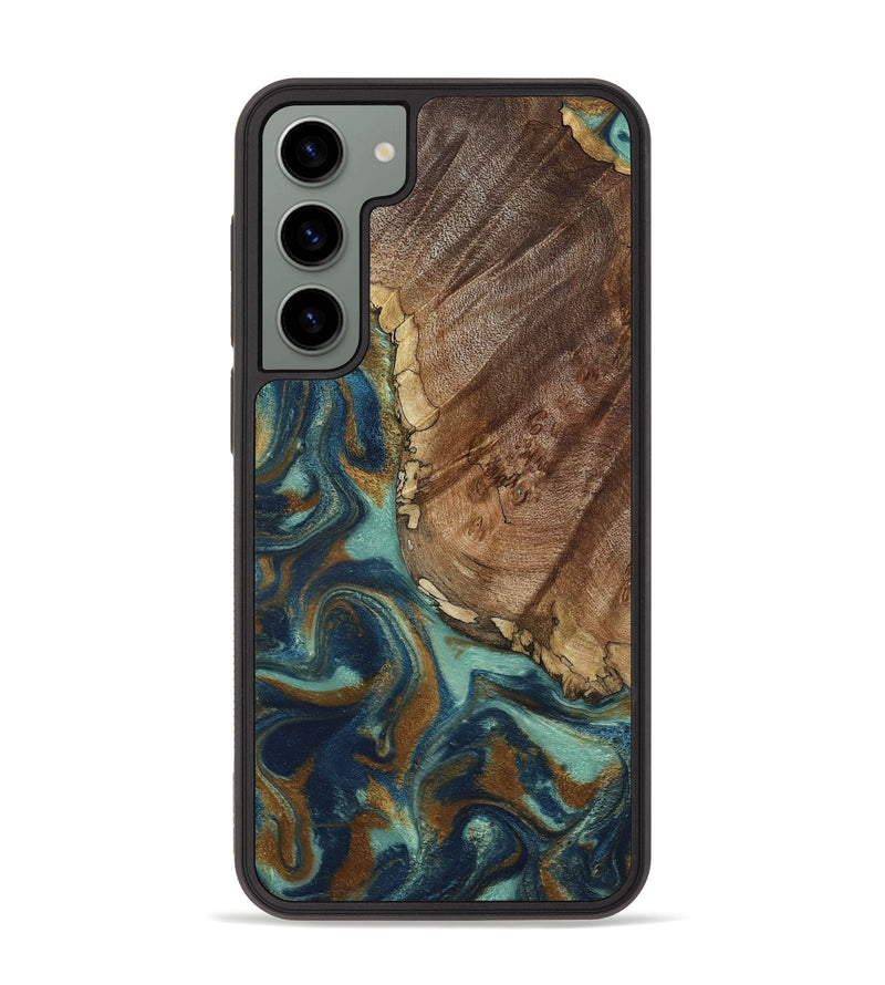 Galaxy S23 Plus Wood Phone Case - Ike (Teal & Gold, 793065)