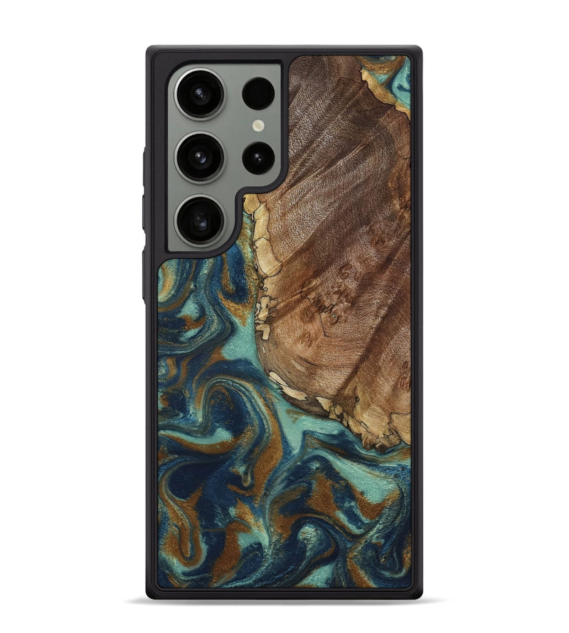 Galaxy S24 Ultra Wood Phone Case - Ike (Teal & Gold, 793065)