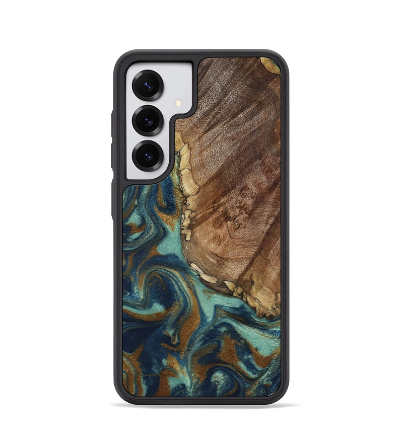 Galaxy S25 Wood Phone Case - Ike (Teal & Gold, 793065)