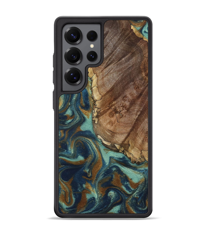 Galaxy S25 Ultra Wood Phone Case - Ike (Teal & Gold, 793065)