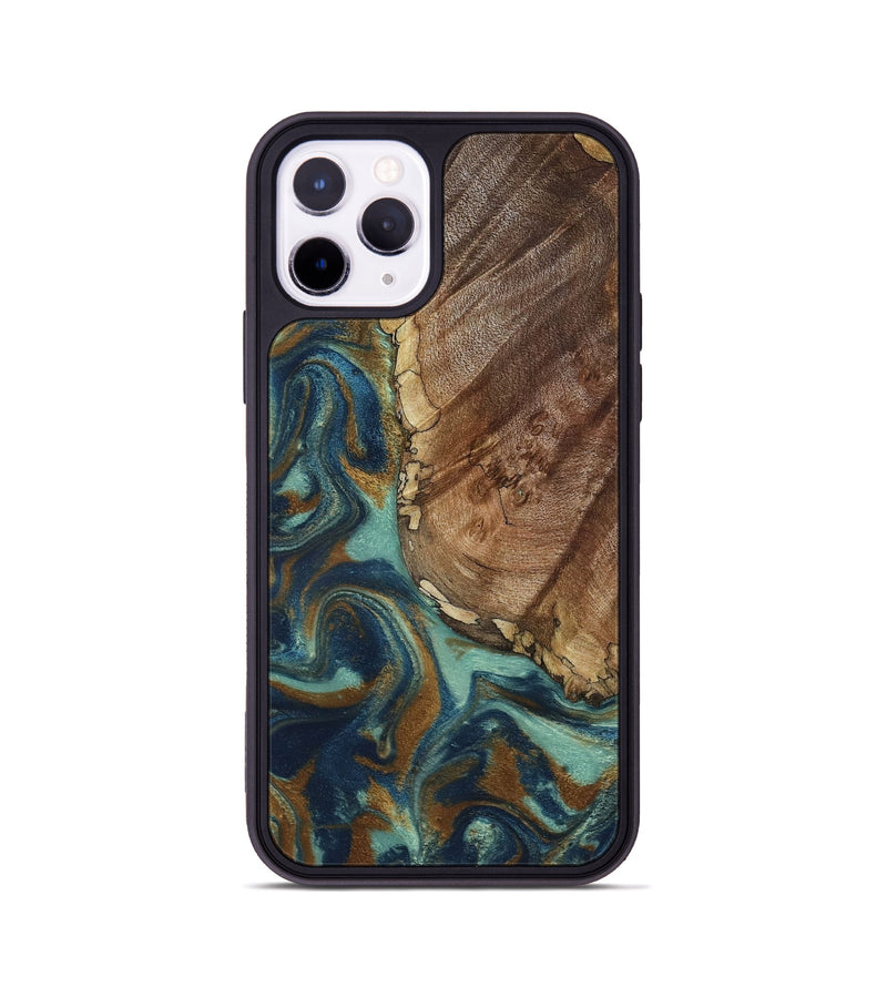 iPhone 11 Pro Wood Phone Case - Ike (Teal & Gold, 793065)