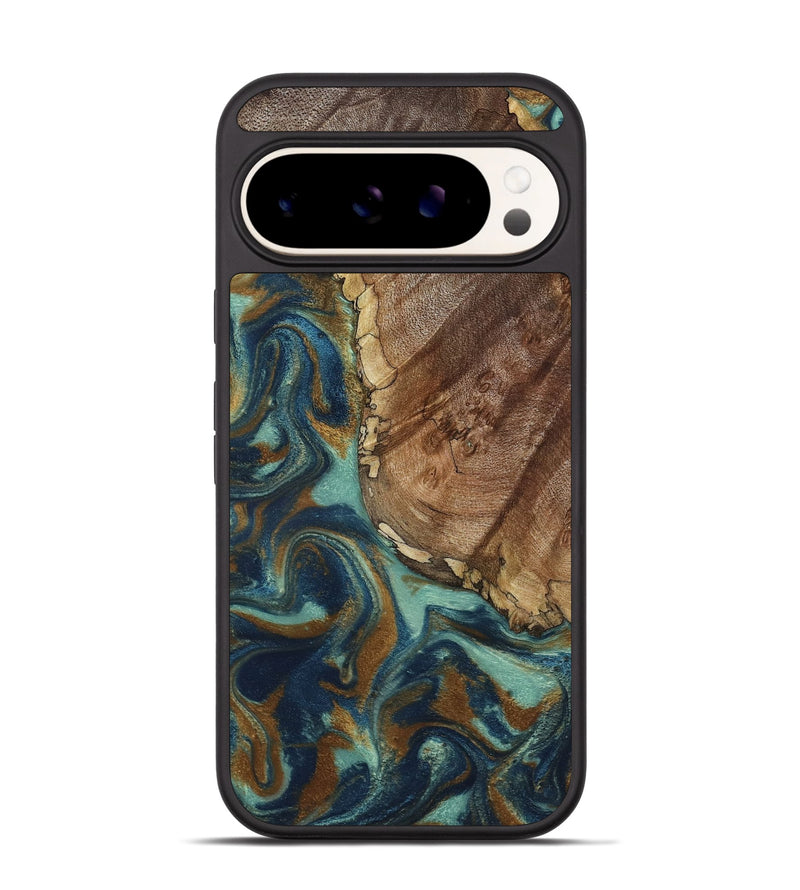 Pixel 9 Wood Phone Case - Ike (Teal & Gold, 793065)