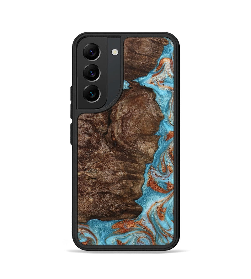 Galaxy S22 Wood Phone Case - Brook (Teal & Gold, 793066)