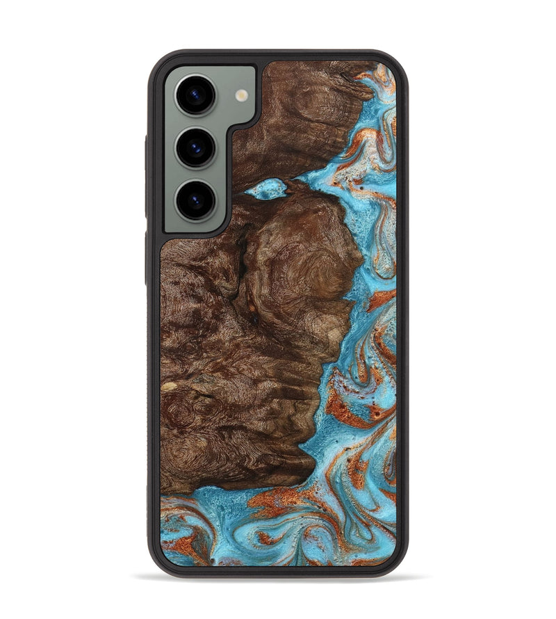 Galaxy S23 Plus Wood Phone Case - Brook (Teal & Gold, 793066)