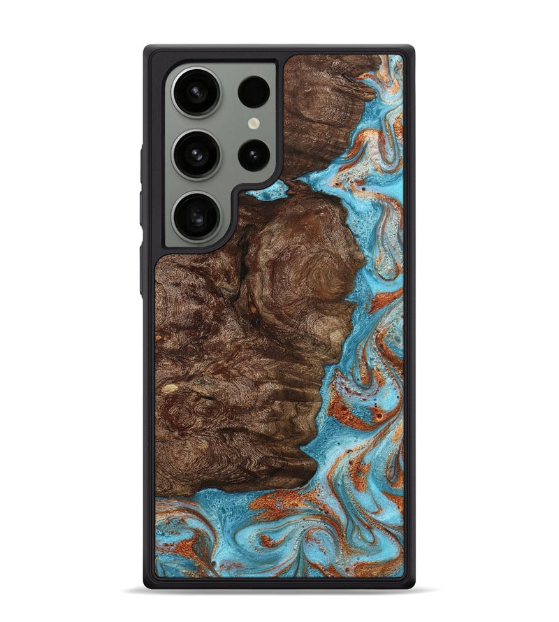 Galaxy S24 Ultra Wood Phone Case - Brook (Teal & Gold, 793066)