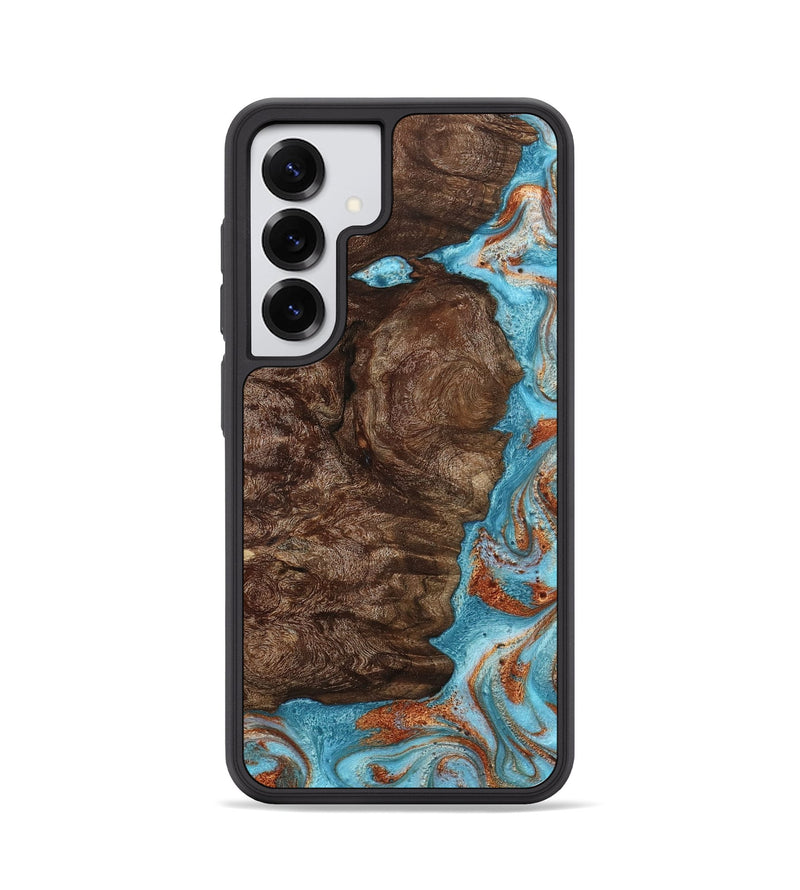 Galaxy S25 Wood Phone Case - Brook (Teal & Gold, 793066)