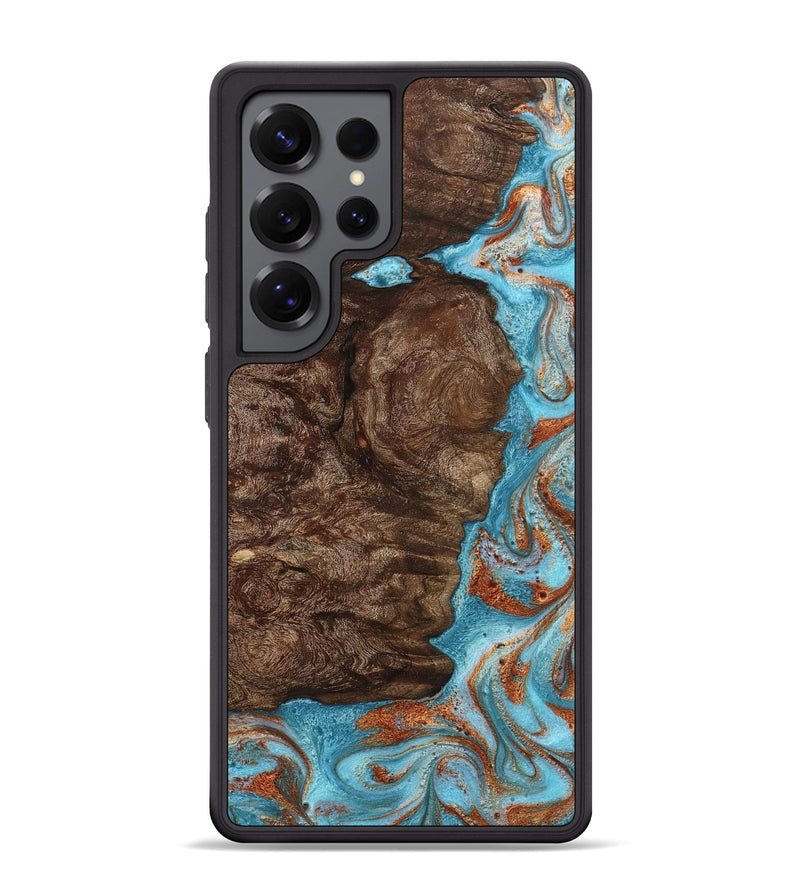 Galaxy S25 Ultra Wood Phone Case - Brook (Teal & Gold, 793066)