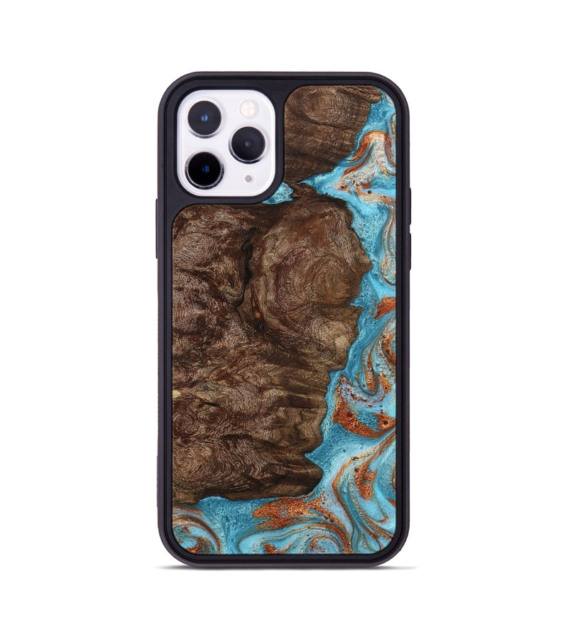 iPhone 11 Pro Wood Phone Case - Brook (Teal & Gold, 793066)