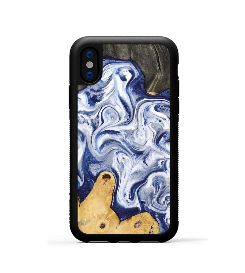 iPhone Xs Wood Phone Case - Rayden (Blue, 793083)