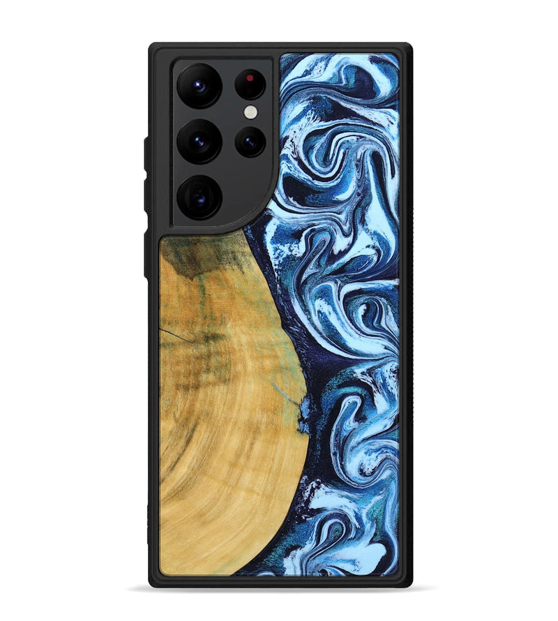 Galaxy S22 Ultra Wood Phone Case - Amya (Blue, 793085)