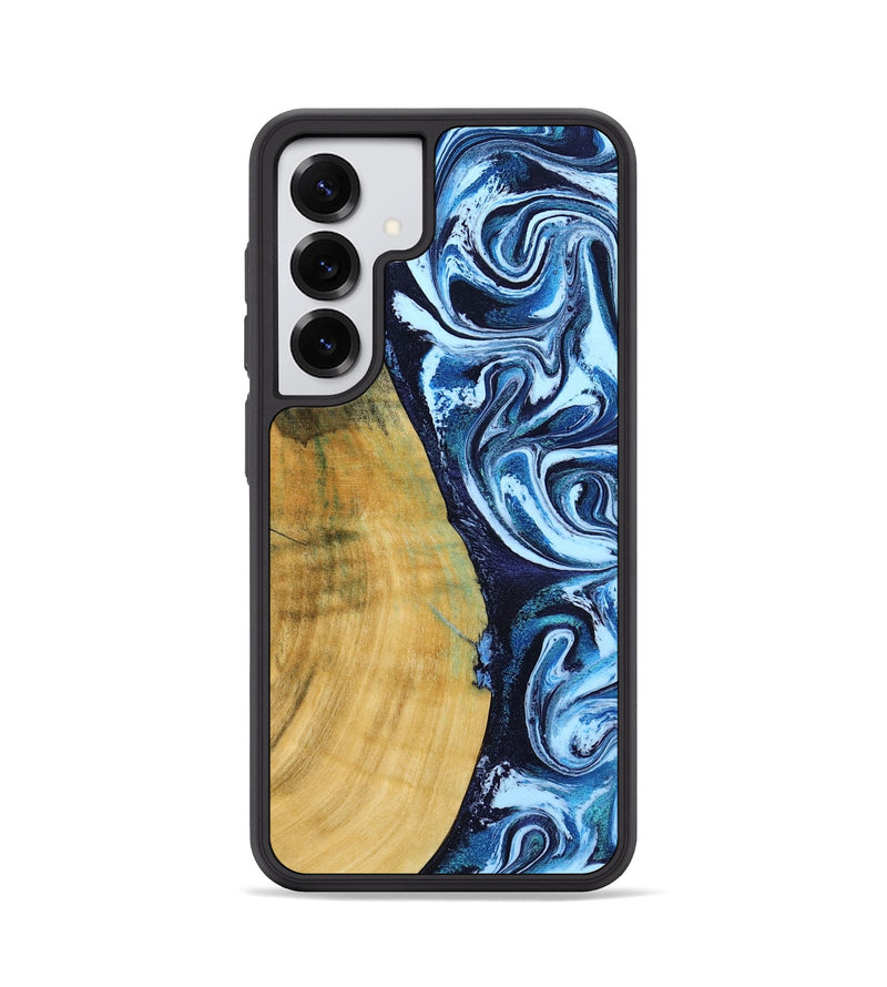 Galaxy S25 Wood Phone Case - Amya (Blue, 793085)
