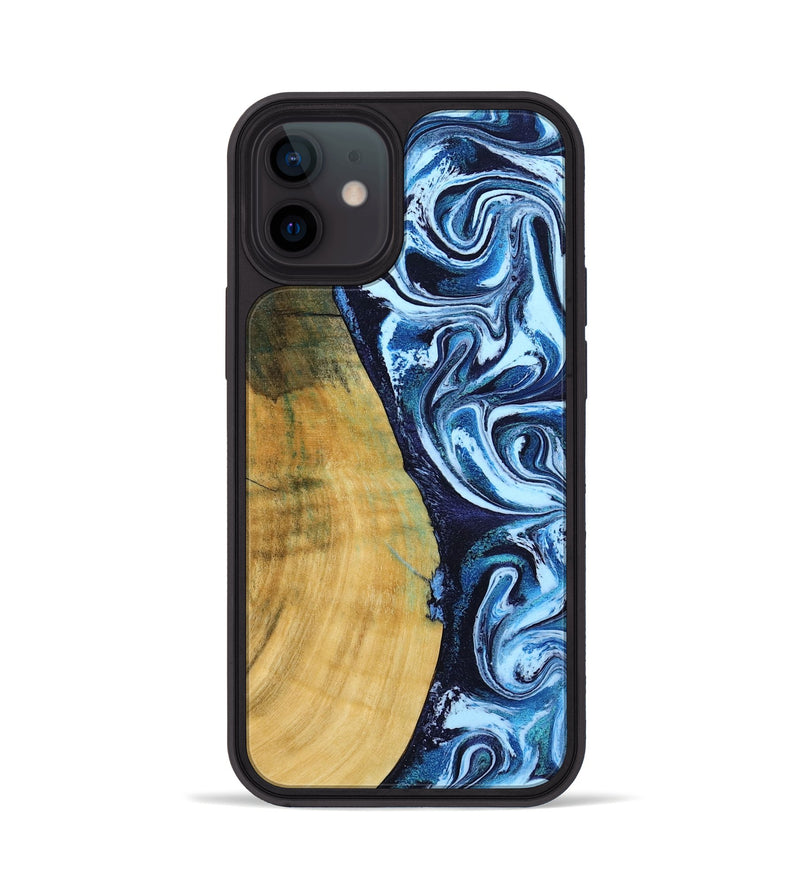 iPhone 12 Wood Phone Case - Amya (Blue, 793085)