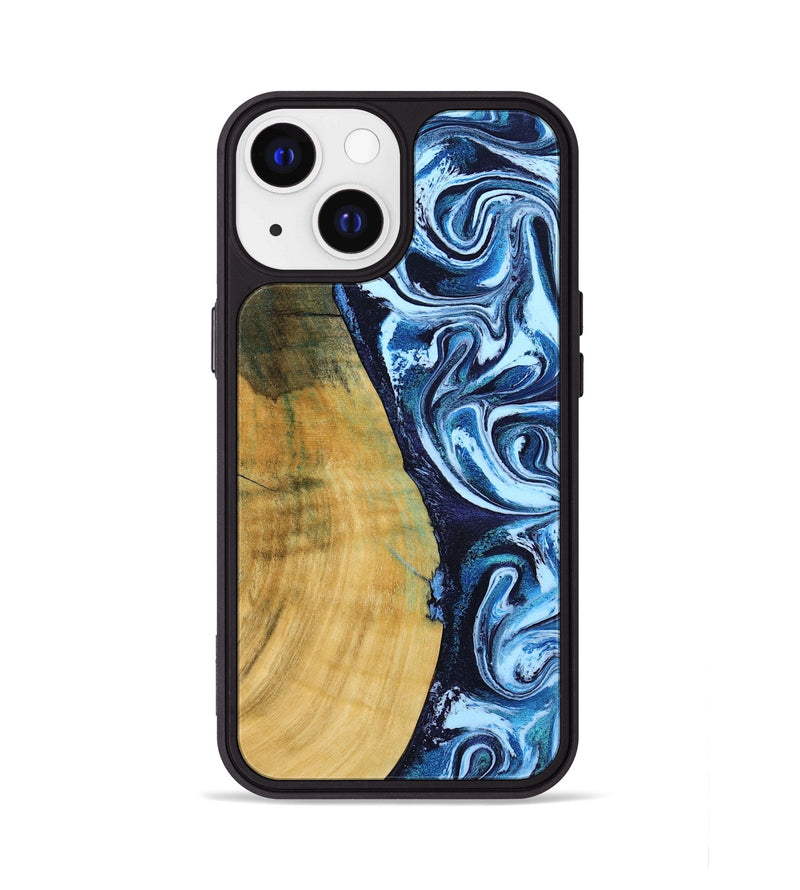 iPhone 13 Wood Phone Case - Amya (Blue, 793085)