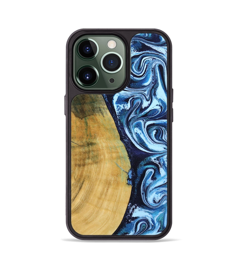 iPhone 13 Pro Wood Phone Case - Amya (Blue, 793085)