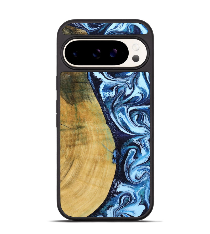 Pixel 9 Pro Wood Phone Case - Amya (Blue, 793085)