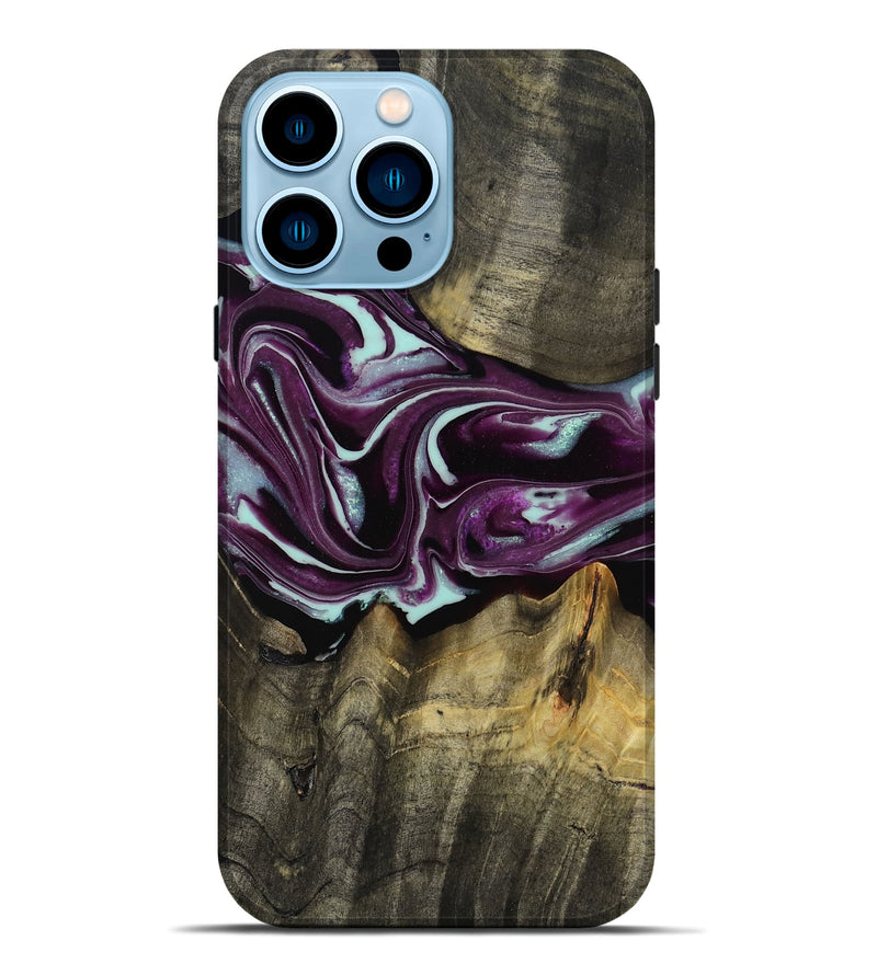 iPhone 14 Pro Max Wood Live Edge Phone Case - Lavon (Purple, 793126)