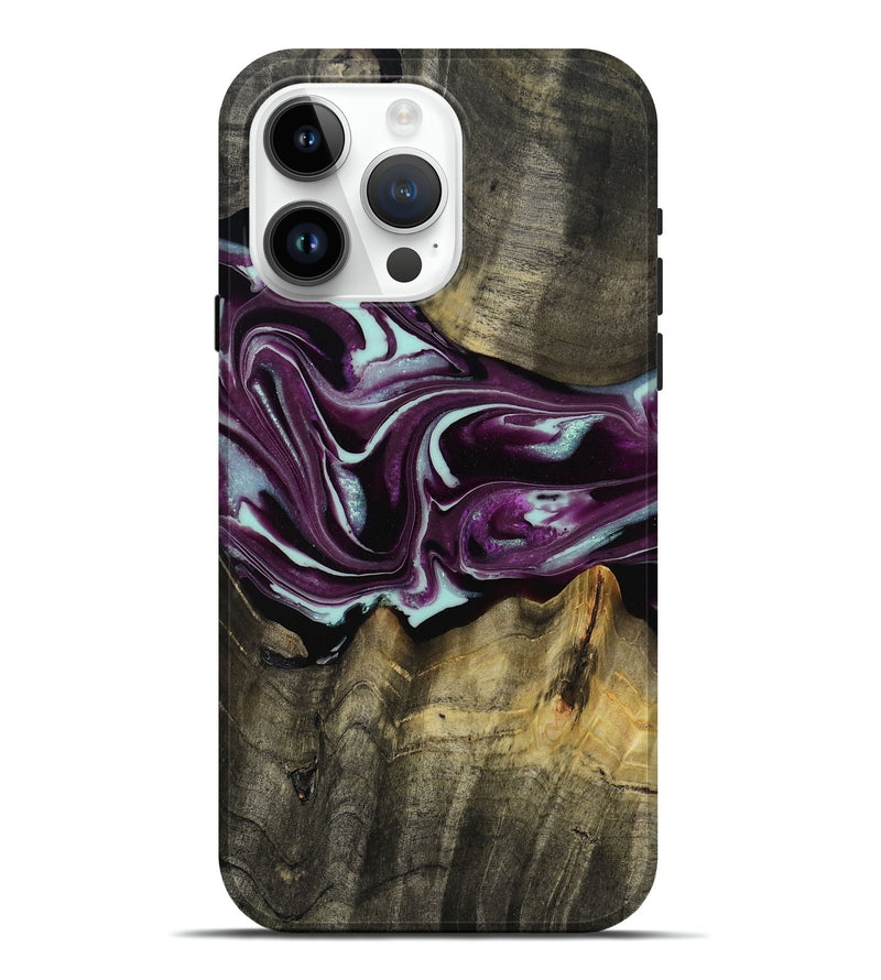 iPhone 15 Pro Max Wood Live Edge Phone Case - Lavon (Purple, 793126)