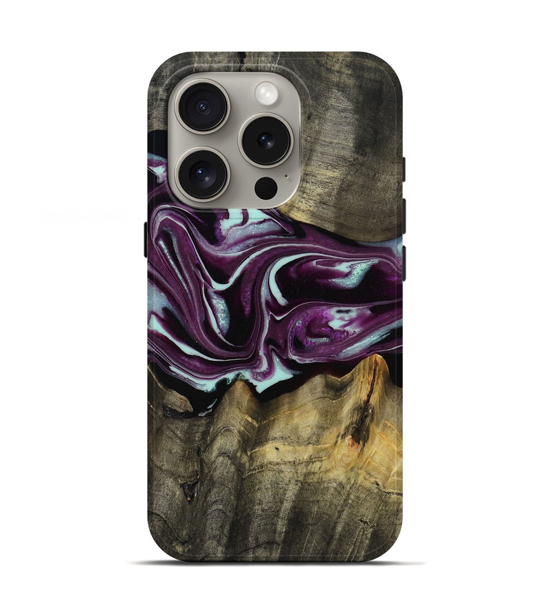 iPhone 16 Pro Wood Live Edge Phone Case - Lavon (Purple, 793126)